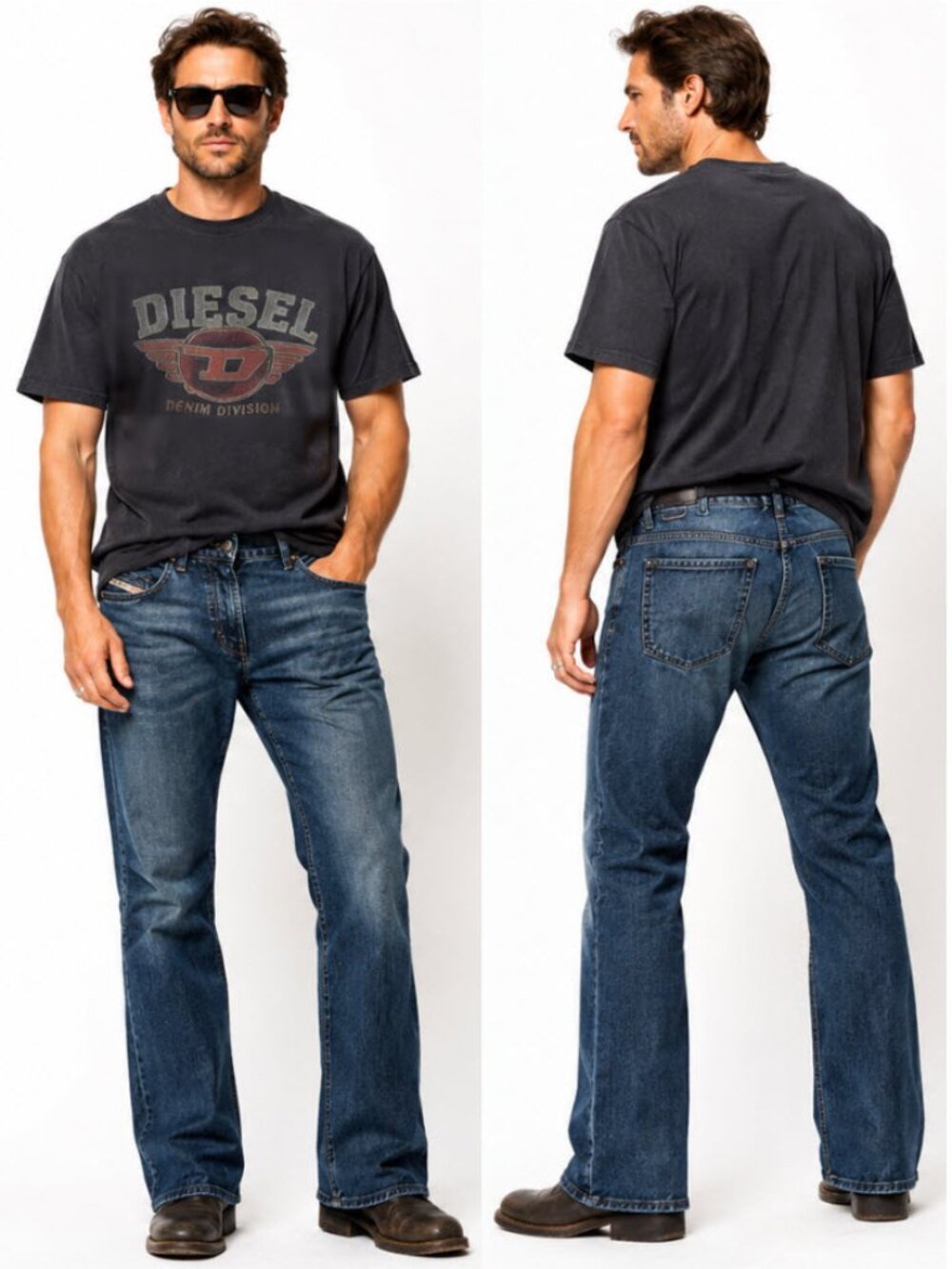 Diesel Zathan Bootcut Jeans Made in Italy 100% Cotton Size 31